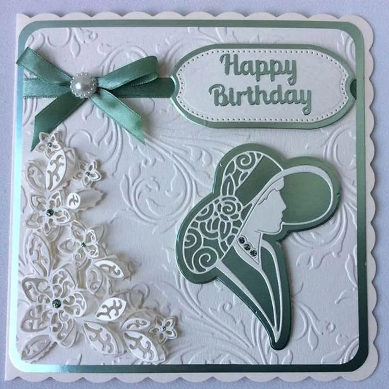 

DIY Elegant girl Carbon steel Cutting Dies Stencil Craft for Creative Scrapbook Cut Stamps Dies Embossing Paper birthday card
