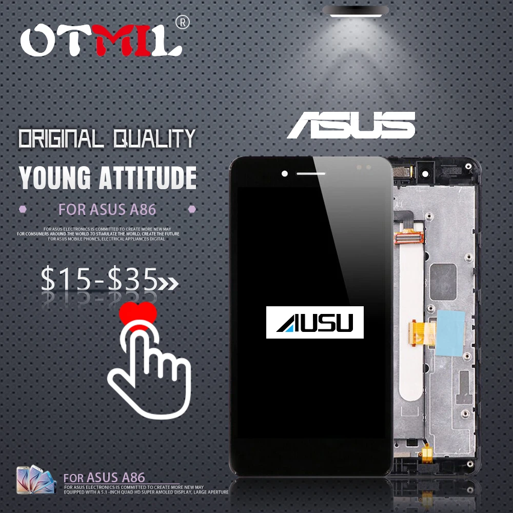 

5.0"Original Display For ASUS PadFone A86 LCD Touch Screen with Frame Digitizer Assembly For ASUS zenfone A86 LCD Replacement #1