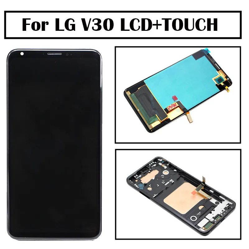 

Black For LG V30 LCD Display with Touch Screen Digitizer with frame Assembly Replacement mobile phone lcd OLED display free ship