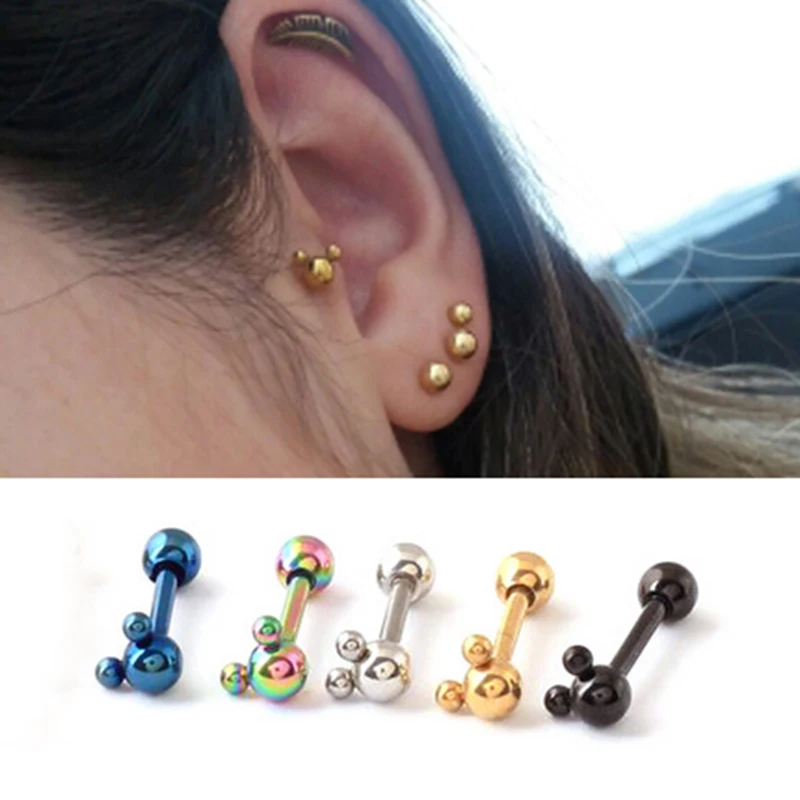 

2pcs/lot 5 Colors Ear Cartilage Tragus For Women Helix Cartilage Tragus Piercing Earlobe Earrings Jewelry