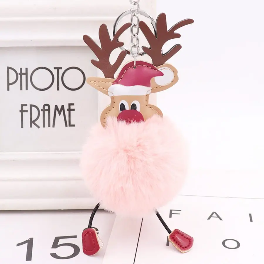 12 шт./партия Kawaii cony hair Рождественская лося чучела подвеска плюшевая кукла женский очаровательный кулон для сумки автомобильные брелоки