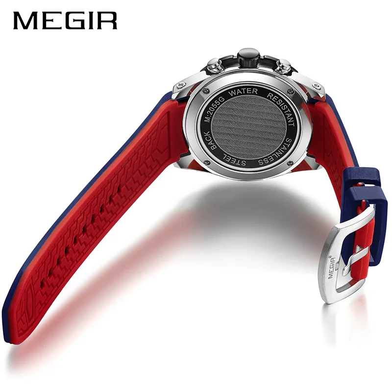 Günstig MEGIR Mode Sport Männer Uhr Relogio Masculino Marke Silikon Armee Militär Uhren Uhr Männer Quarz Armbanduhr Stunde Zeit Saat