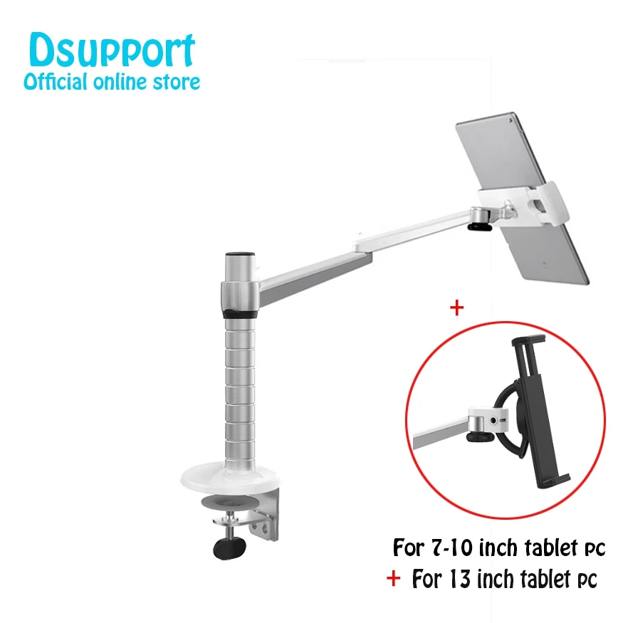 

Aluminum Alloy Height Adjustable Double Arm 7-10 inch Tablet PC holder Desktop Clamping 360 Rotation Tablet PC Stand OA-2S