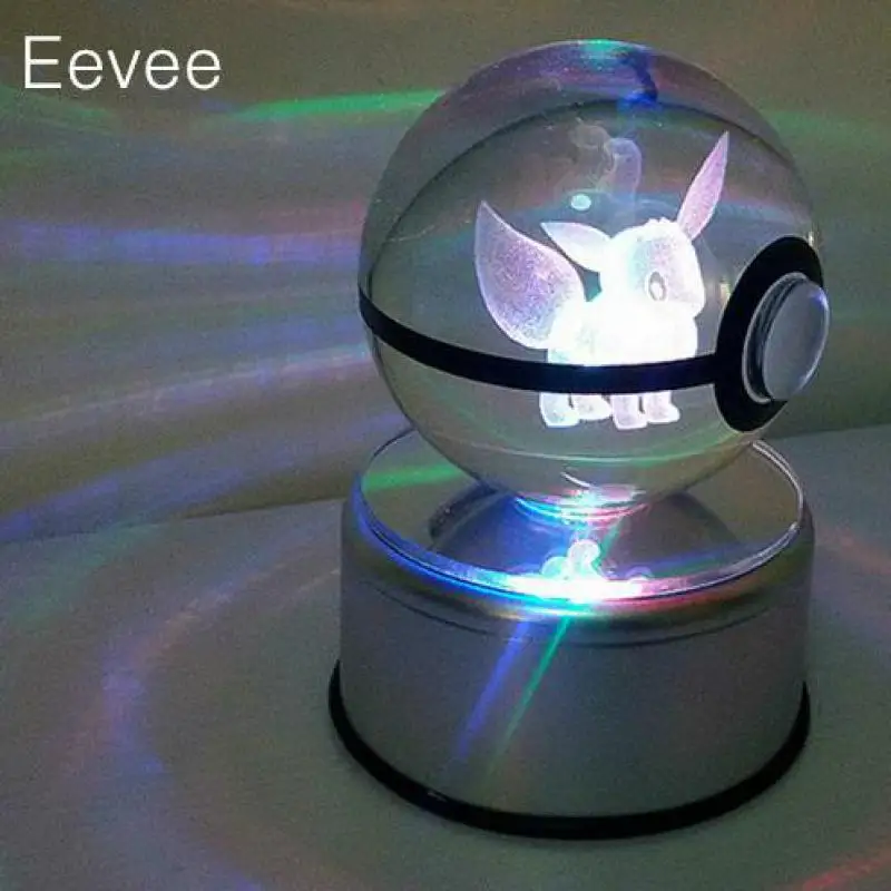 Новинка 5 мм стильная необычная 3d лампа Dream Mew Pokemon Ball с гравировкой хрустальный шар с подарочной коробкой светодиодный буквенный светильник - Цвет: Diameter 5cm