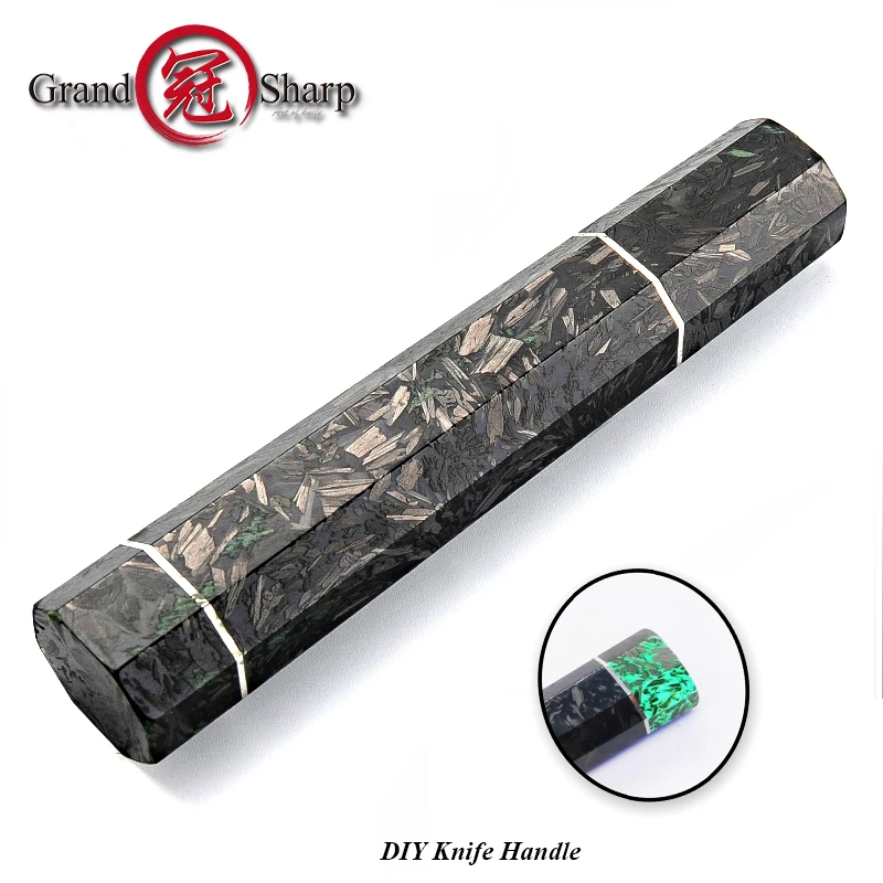 

Design DIY Knife Handle Kitchen Knife Parts Carbon Fiber Fluorescence Material Octagonal Shape Handle Chef's Knife Handle