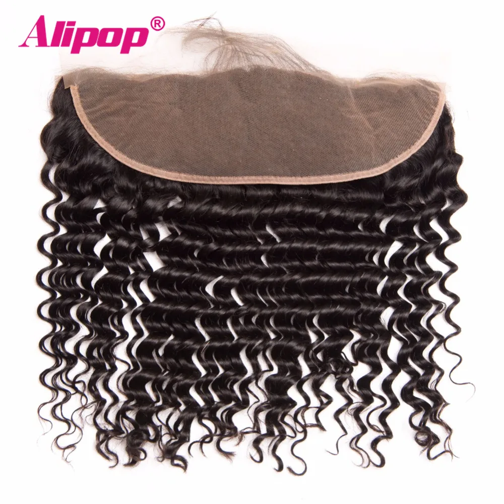 ALIPOP Peruvian Deep Wave Lace Frontal Closure With Baby Hair 10\ ALIPOP Peruvian Deep Wave Lace Frontal Closure With Baby Hair 10\