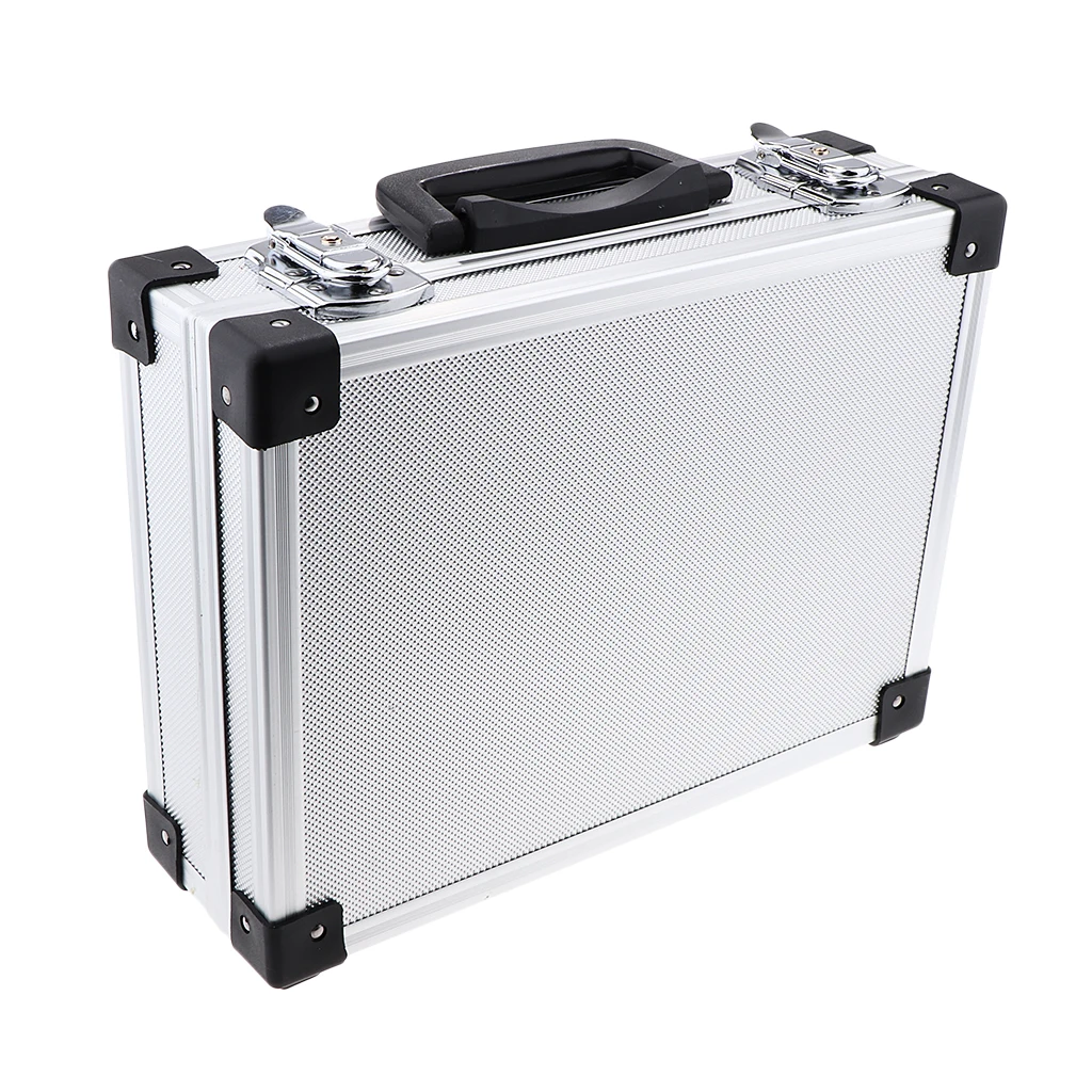 Aluminum Barber Tools Accessories Makeup Train Case Tattoo Box Hair Salon Styling Storage Holder Travel Carrying Case - Silver