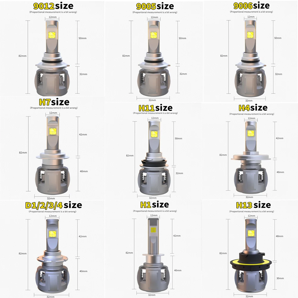 H7 H11 H9 9005 9006 HIR2 9012 D1S D2S D3S D4S светодиодный фары H4 9003 Hi/короче спереди и длиннее сзади) светодиодный фары для авто Conversion Kit 120 Вт 12000LM 6000K
