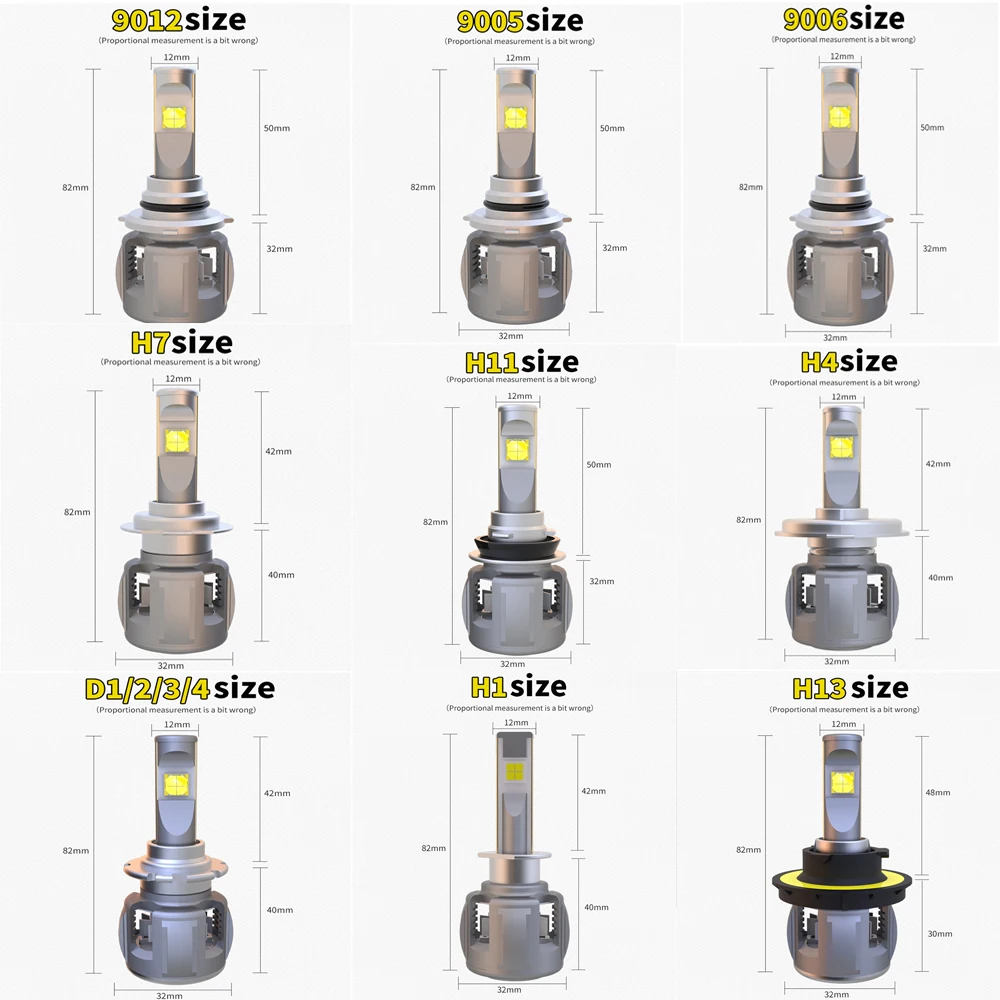H7 H11 H9 9005 9006 HIR2 9012 D1S D2S D3S D4S LED Headlights H4 9003 Hi/Lo LED Headlight Bulbs Conversion Kit 120W 12000LM 6000K H7 H11 H9 9005 9006 HIR2 9012 D1S D2S D3S D4S LED Headlights H4 9003 Hi/Lo LED Headlight Bulbs Conversion Kit 120W 12000LM 6000K