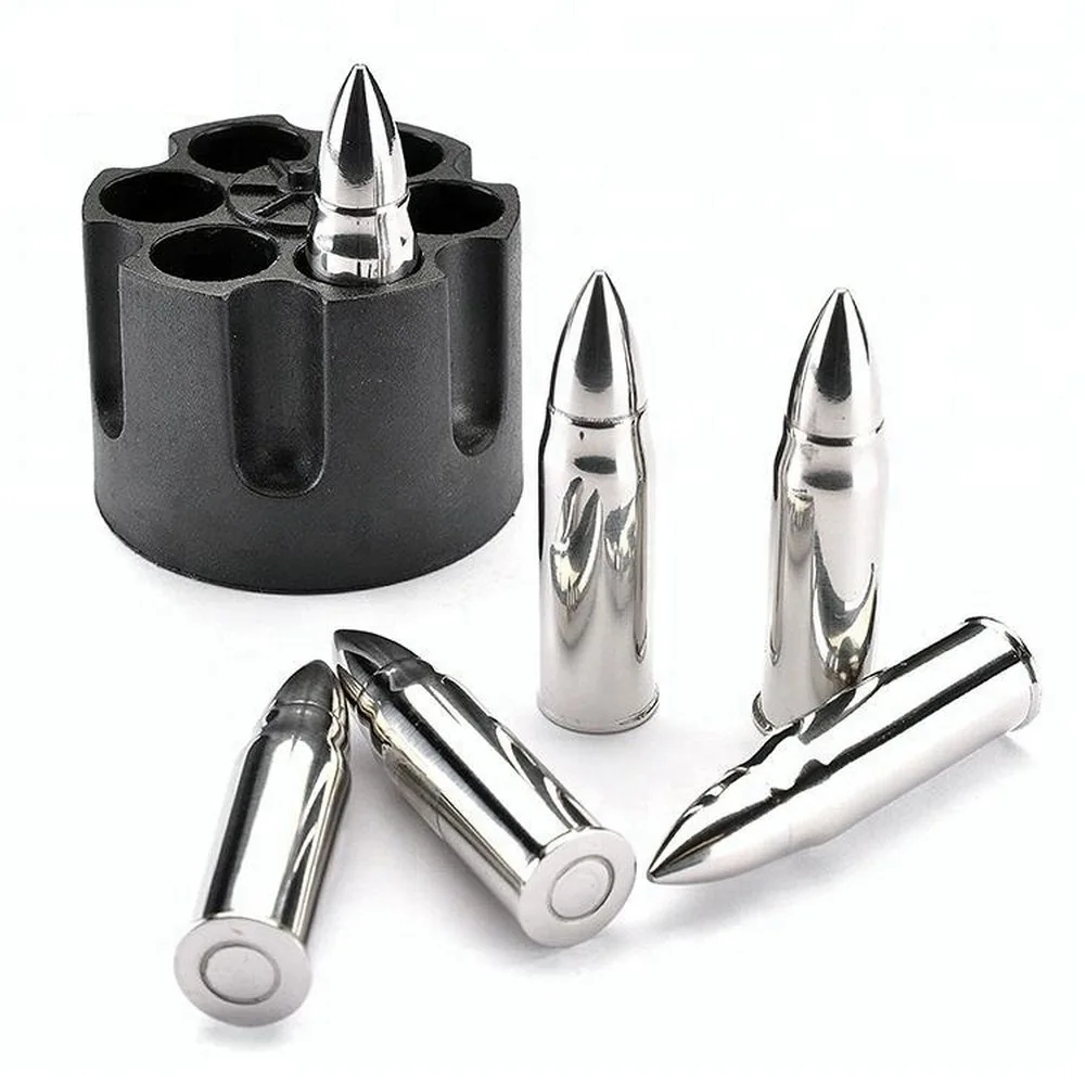 

304 Stainless Steel Bullet Shaped Stainless Steel Ice Cube Whisky Stones Wine Coffee Chiller Bar chiller Safety Ice Cube Tool