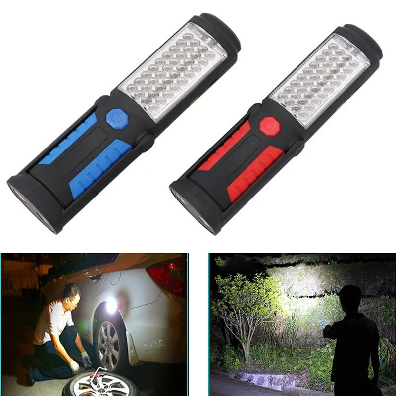 Powerful Portable COB LED Flashlight Battery Work Light 360