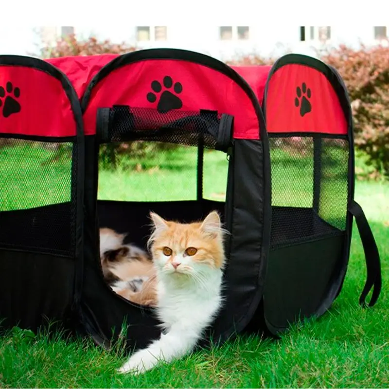 

Pet Playpen Tent Breathable Indoor Outdoor Folding Kennel Portable Fence Oxford Fabric Waterproof For Dog Cat Puppies Kitten