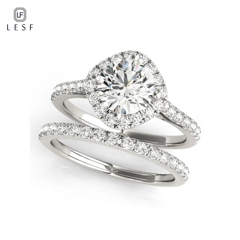 

LESF Ring set For Women Silver 925 Jewelry Wedding Engagement Anniversary Accessories With Zircon Stone Support wholesale