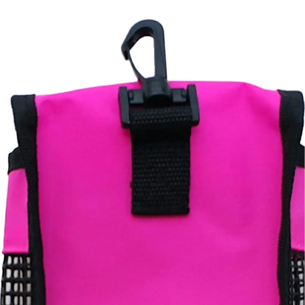  23 x 13 x 5 cm PVC Mesh Nylon Compact Mesh Gear Bag Pouch & Clip for Scuba Diving Reel & SMB Safety Marker Buoy Equipment