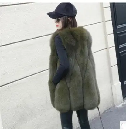 

New Arrival 2018 Winter Warm Fashion Women Faux Fur Vest Outerwear Womens Faux Fox Fur Coat Female Plus Size Fake Fur Vest K946