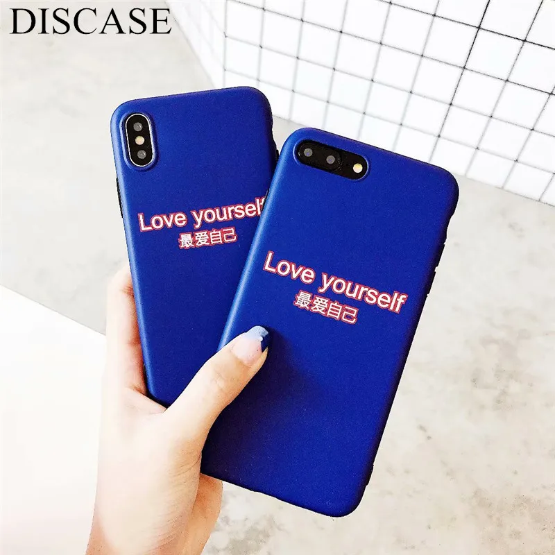 DISCASE IMD матовая ТПУ мягкой оболочки чехол для телефона iphone 8 7 6 6s plus X синий простой