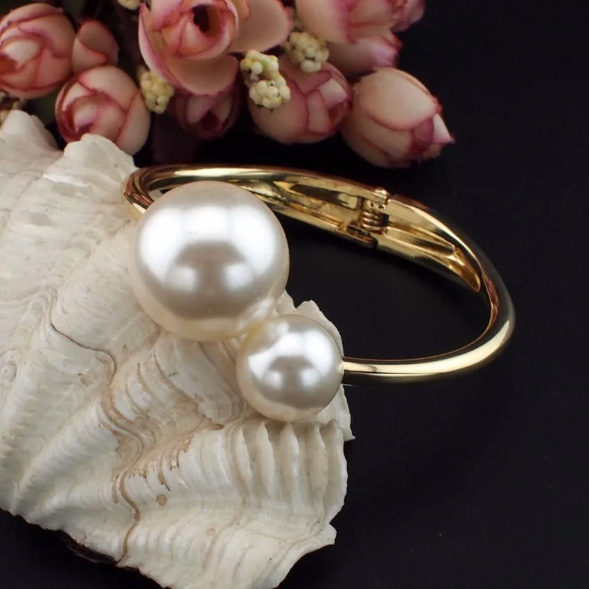 MANILAI Fashion Charm Bracelets For Women Accessories Imitation Pearl Cuff Bangles Statement Jewelry Gift pulseiras bangle bracelet