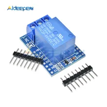 1Set Wemos D1 Mini bouclier de relais un canal pour Wemos D1 Mini Module de relais ESP8266 carte de développement pour Arduino(China)