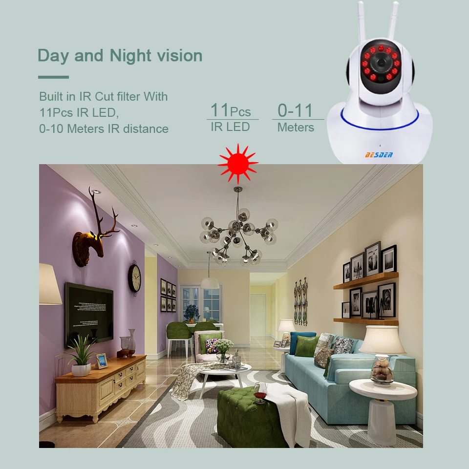 Беспроводная ip камера BESDER 1080P WiFi сетевая безопасность ночное видение аудио видео