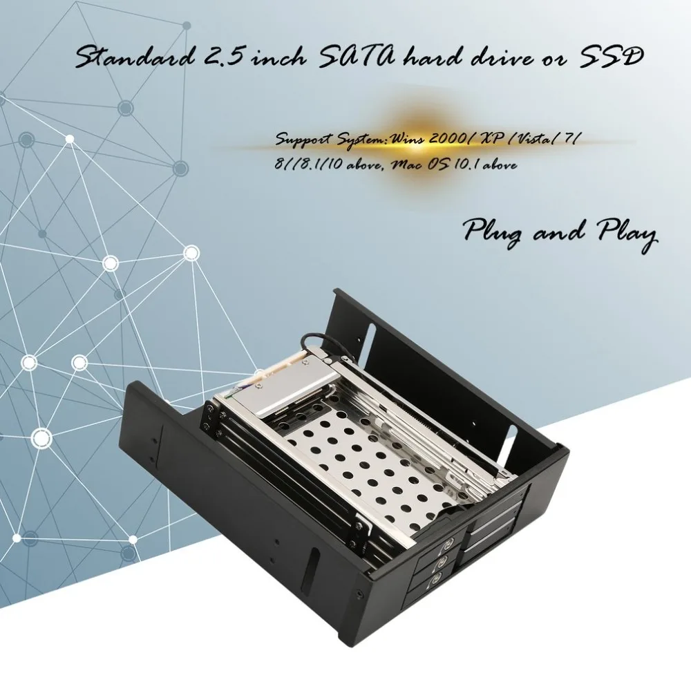 

St5534 3 2.5in Aluminu Sata Rom-space Hard Drive Rack To 5.25 Pc Bay Hard Tray 2.5hdd Mobile Rack