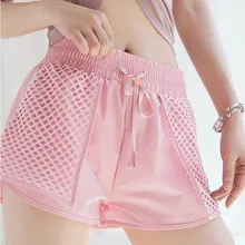 Летние спортивные шорты для Для женщин с дышащей сеткой Женская Шорты для девочек для занятий бегом для тренировок, фитнеса, шорты, шорты для бега, одежда