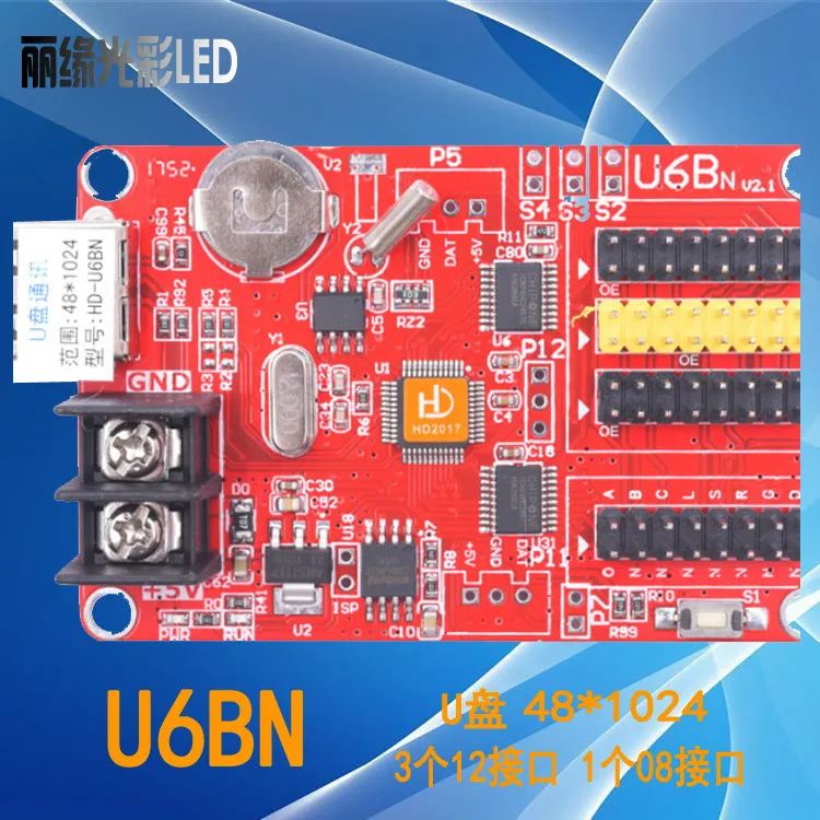 

Gray HD-U6BN LED Display U Disk Control Card Caption Screen Counting Timer Controller 3D Text
