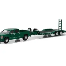 Зеленый свет 1: 64 Chevrolet Silverado и сверхмощный автомобиль Hauler сплав автомобиль игрушки для детей литой модельный автомобиль подарок на день рождения