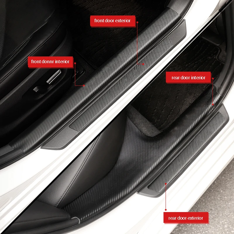 Имитация наклейки из углеродного волокна кожа порога Добро пожаловать Накладка педали царапин автомобиля интимные аксессуары для Toyota Avalon