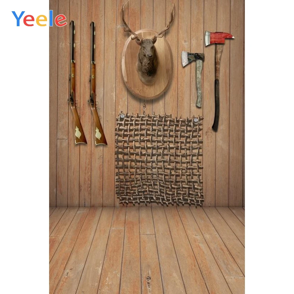 

Yeele US West Cowboy Ax Wooden Shotguns Deer Scene Photography Backgrounds Customized Photographic Backdrops For Photo Studio