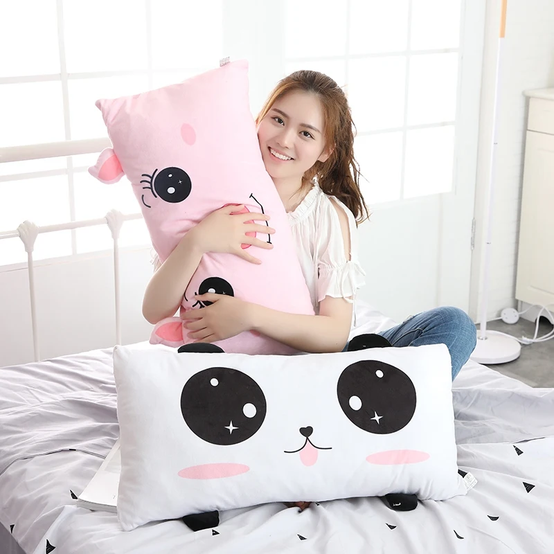 1pc 70cm*30cm Cartoon Plush Pillow Stuffed Cute Plush Lion Tiger Rabbit Panda Fox Cow Bear Pillow Cushion Bed Decorations Gifts