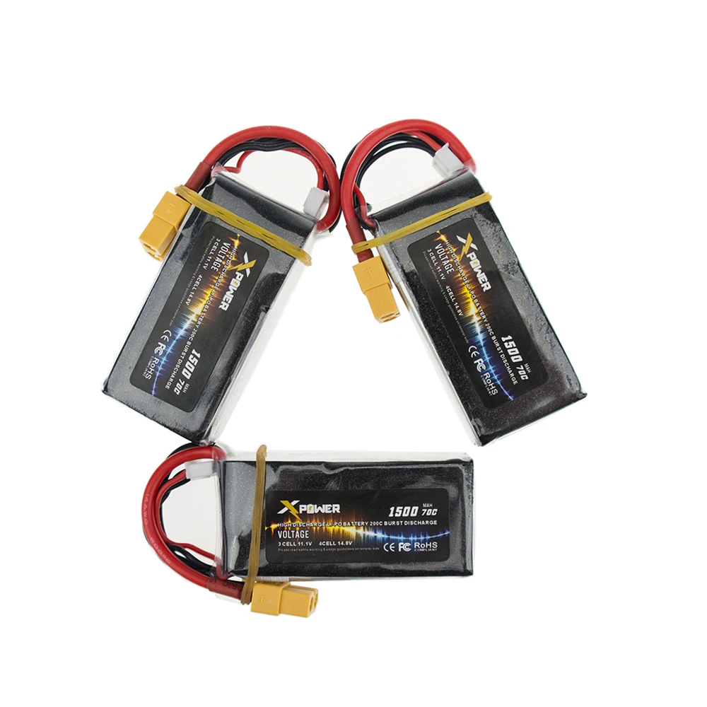 1 2 3 шт./партия 11,1 v 1500mAh 70C Lipo батарея Xpower батареи XT60/T разъем для радиоуправляемого квадрокоптера дрона часть