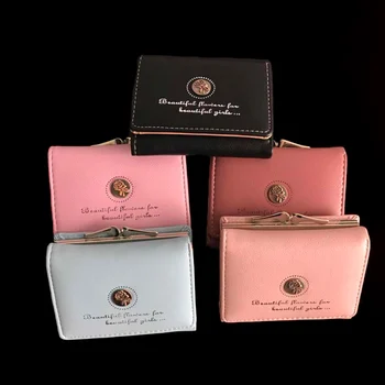 

Leather Small Women Wallet Luxury Brand Famous Mini Women's Wallets And Purses Short Female Coin Purse Credit Card Holder