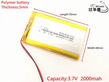 Liter energy battery 504070 3 7V lithium polymer battery 2000 mah interphone 504270 GPS vehicle traveling