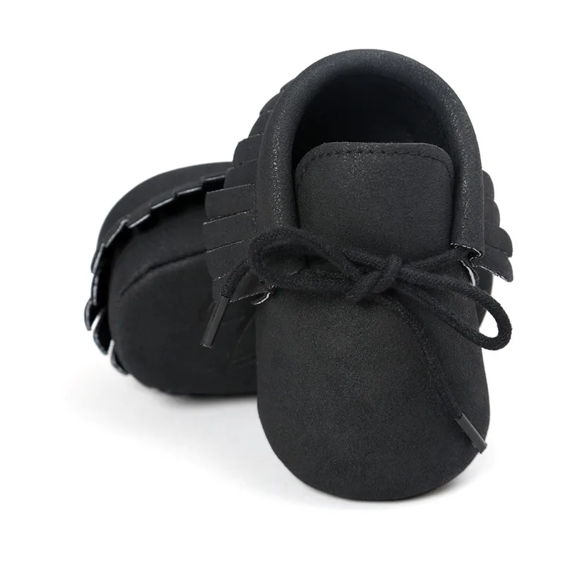 

black color Baby Moccasin Baby First Walkers Soft Bottom Non-slip Fashion Tassels Newborn Babies Shoes.CX45C
