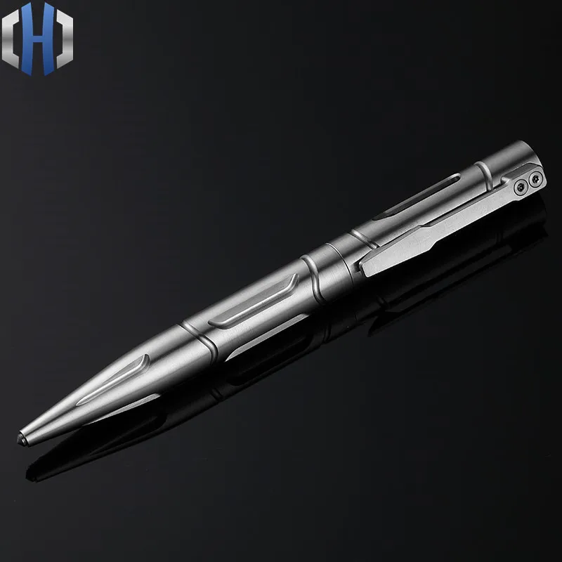 EDC тактическая ручка из титанового сплава, вольфрамовая стальная головка, ручка для самозащиты, ручка для защиты - Цвет: Серебристый