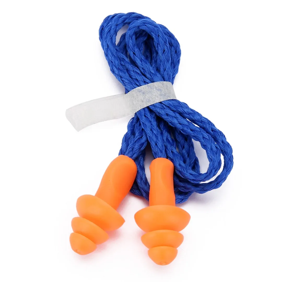 10Pairs Waterproof Soft Ear Plugs Silicone Corded Reusable Swimming Protective Ear Plugs Noise Reduction Earplugs For Sleeping