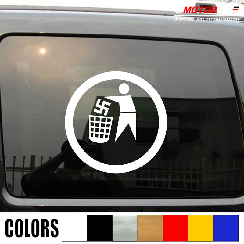 Anti Naz No Racism Decal Sticker Put Naz in garbage can Car Vinylin