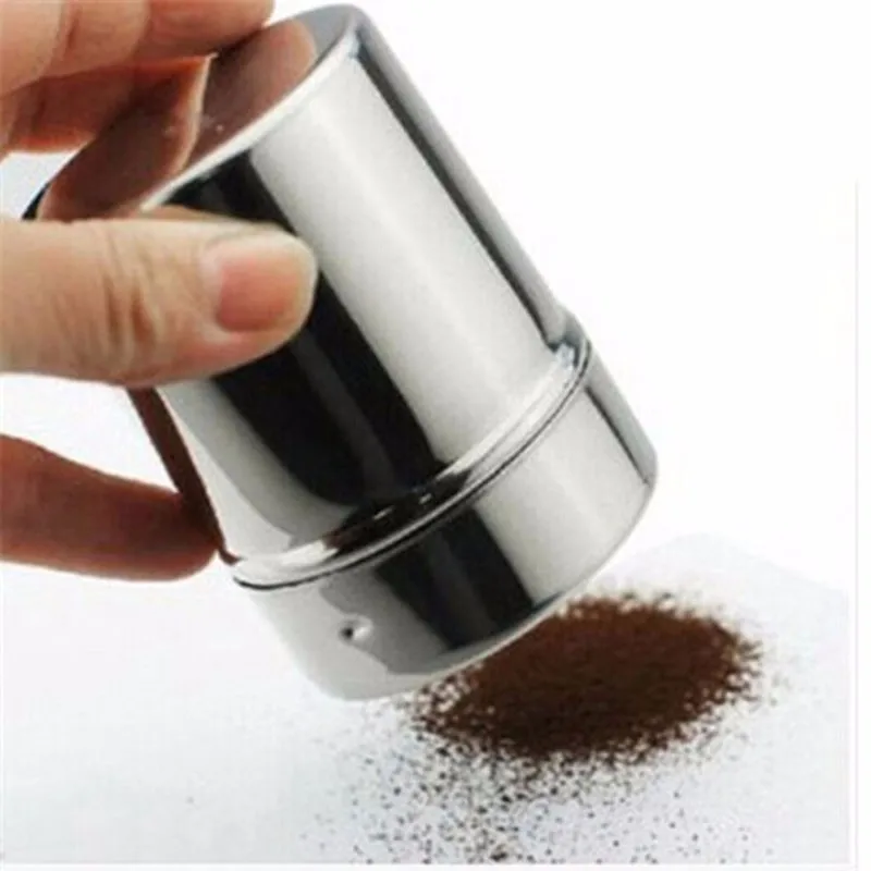 

1pcs Stainless Steel Chocolate Shaker Cocoa Flour Icing Sugar Powder Coffee Sifter with Lid Coffee Sets Tools Accessories K0193