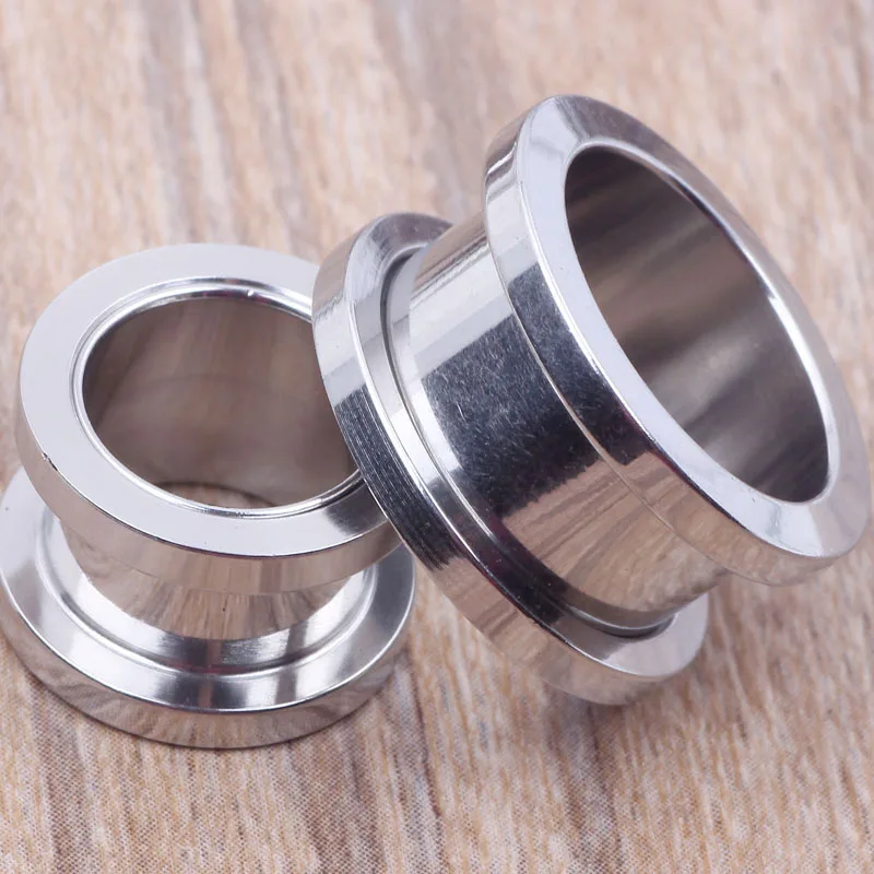 Mix 8 Size 100 pcs Stainless Steel Body Jewelry Screw Flesh Tunnel Ear Plug Ear Cuff Tunnel