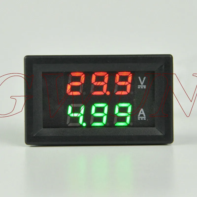 

GWUNW BY32A 0-100V 0-10A DC Digital Voltage Ammeter Current Tester Meter Voltmeter Dual LED Display Red Blue LED