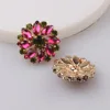 Hot 5pcs/lot 30mm Wine Red Floral Acrylic buttons/ Diamante rhinestone button DIY for Wedding Decoratio sewing Clothing buttons 2