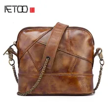 AETOO новые кожаные винтажные сумки женские модные цветы тисненая натирающая сумка женская сумка кожаная сумка