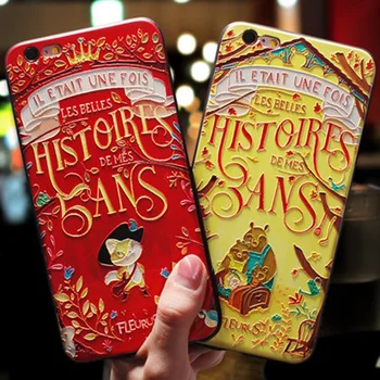 

2pcs Fundas For iPhone 6 case 3D Relief fairy tale cartoon cover For iPhone6 case soft back cover For iPhone six cases shell
