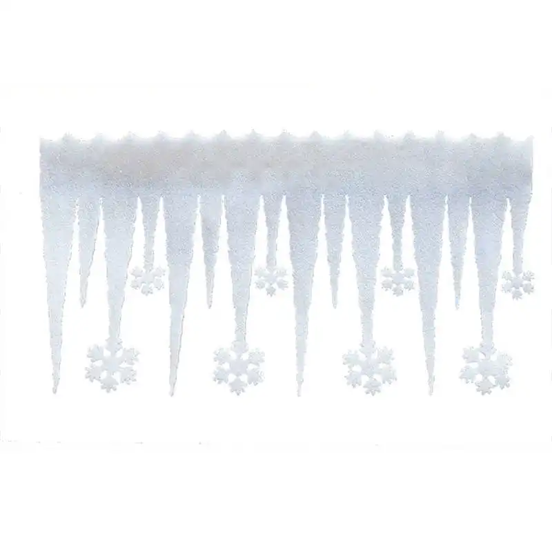 2pcs White Foam Snowflake Ice Strip Christmas Window Decoration Ornament Party #2n13 (4)