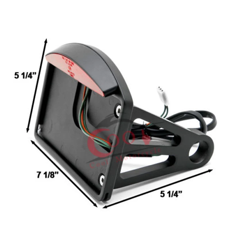 ЧЕРНЫЙ Боковое крепление номерного знака Кронштейн светодиодный задний фонарь подходит для Harley Sportster Dyna Softail