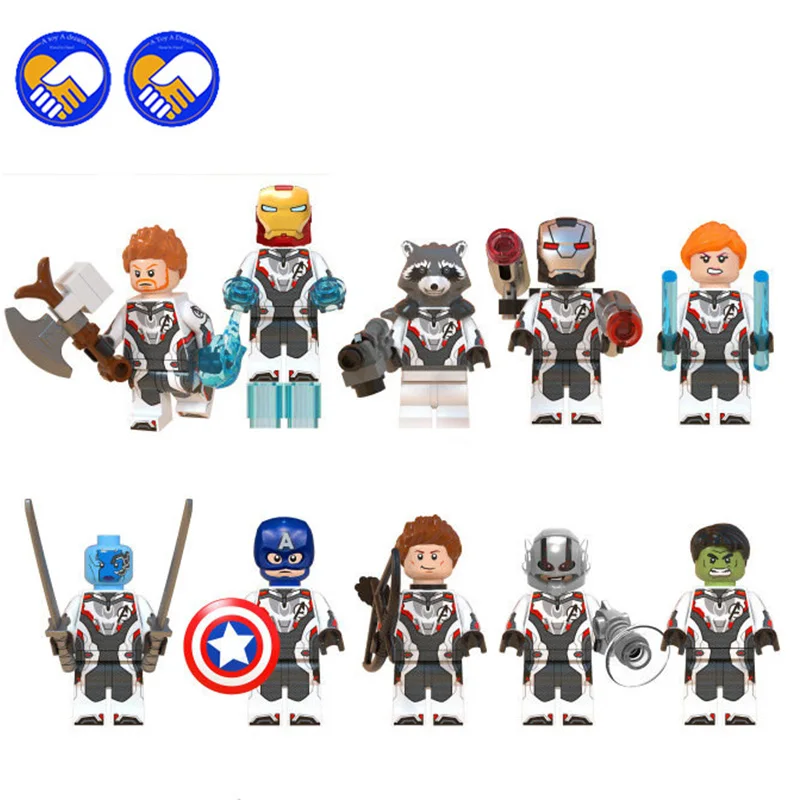 

Avengers 4 Endgame Infinity War Hawkeye Thor Raccoon War Machine Black Widow Nebula Ant Man Legoe Minifigured Blocks Toys WM6054