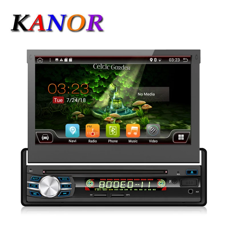 

KANOR 7inch Universal Single 1din Android 7.1 Car DVD Player With Bluetooth Autoradio WIFI SWC USB GPS Mutimedia Radio Player