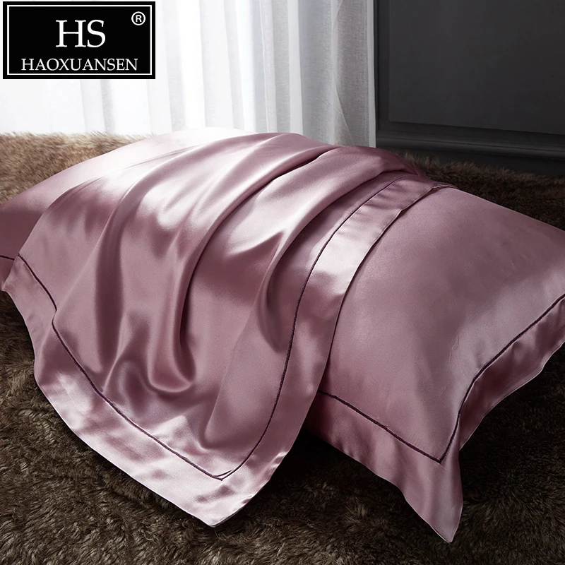 HS Smooth Real Silk Pillow Cover 1 Pair 19 Mommie Pure Mulberry Silk Pillowcase Top Quality