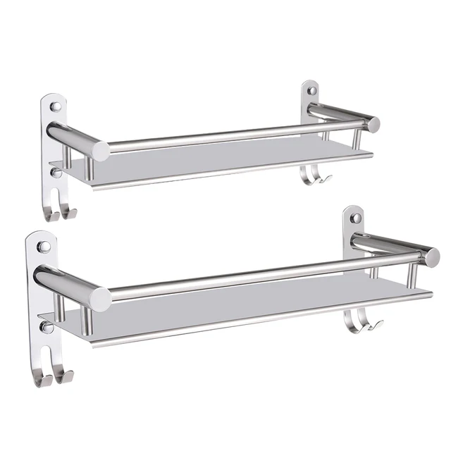 Mensola Angolare Da Bagno In Acciaio Inox - 30cm Argento Per Doccia, Cucina O Camera - Foto 10