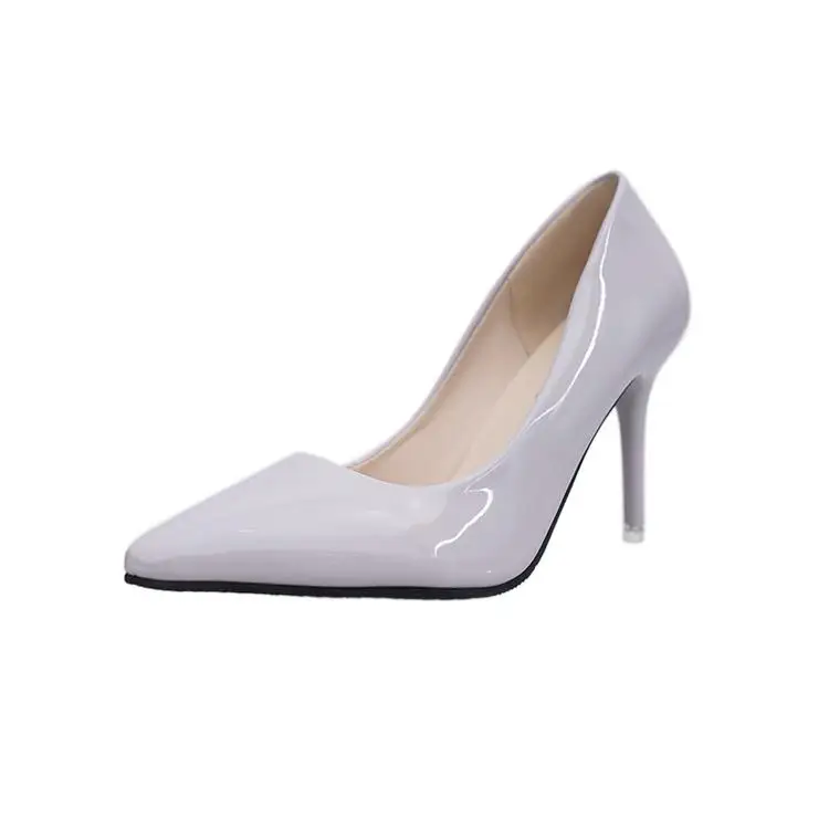 Г. Женские туфли-лодочки Демисезонные женские свадебные туфли на высоком каблуке с острым носком пикантная обувь на высоком каблуке для женщин 10 см \ 7 см \ 4 см - Цвет: Gray 8.5CM